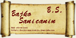 Bajko Saničanin vizit kartica